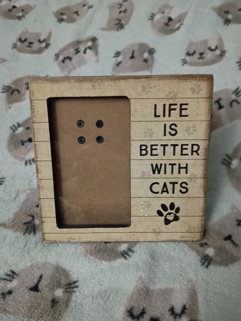 Primitives by Kathy Beige 'Life Is Better With Cats' Wooden Photo Frame